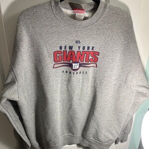 NFL New York Giants Gray Crewneck with Red and Navy Logo